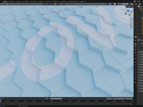 Abstract Hexagon grid seamless loop animation 3 10s 300 frames 3D Model