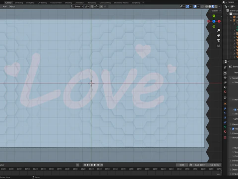 Abstract Hexagon grid seamless loop animation 3 10s 300 frames 3D Model