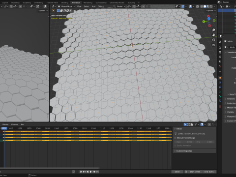 Abstract Hexagon grid seamless loop animation 3 10s 300 frames 3D Model