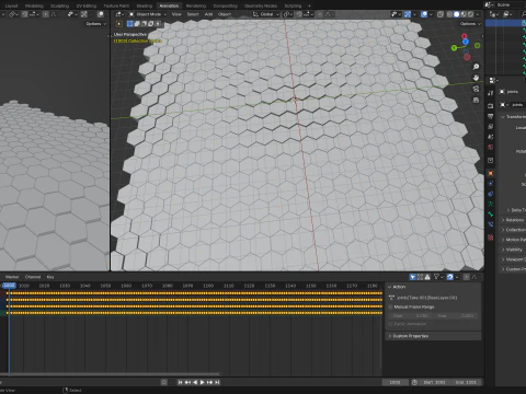 Abstract Hexagon grid seamless loop animation 3 10s 300 frames 3D Model