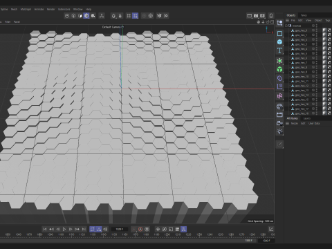 Abstract Hexagon grid seamless loop animation 3 10s 300 frames 3D Model