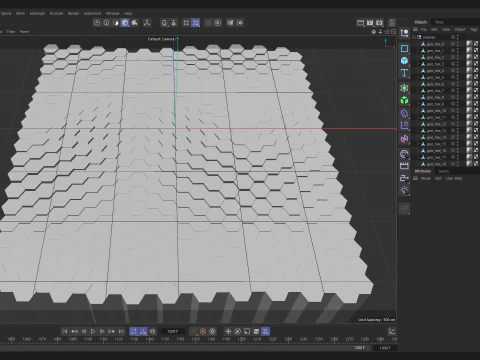 Abstract Hexagon grid seamless loop animation 3 10s 300 frames 3D Model