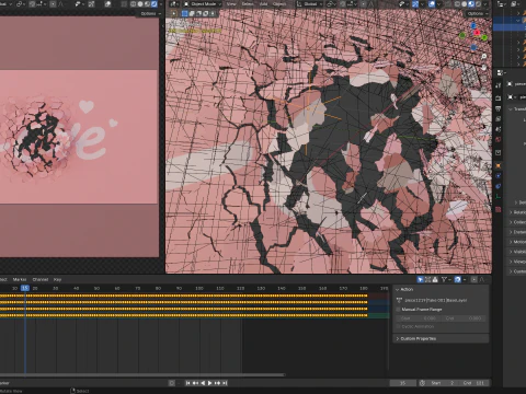 Peeling transition animation 1 3D Model