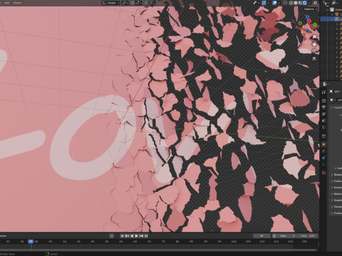 Peeling transition animation 3 3D Модель