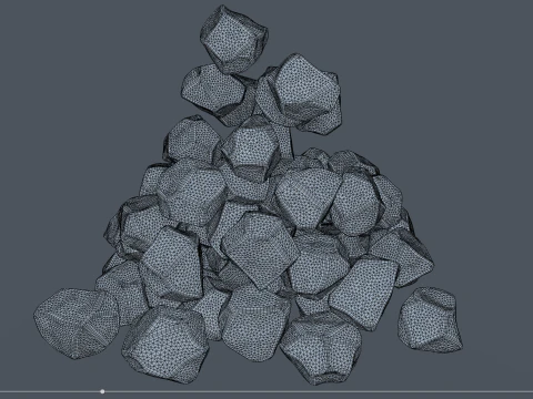 Ice cubes falling animation 1 3D Model