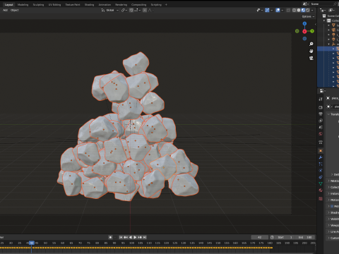 Ice cubes falling animation 1 3Dモデル