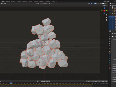 Ice cubes falling animation 1 3D Model