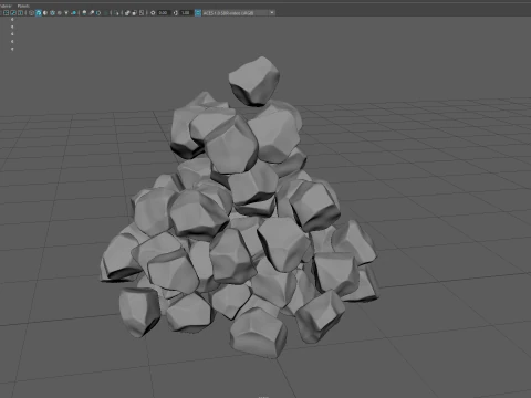 Ice cubes falling animation 1 3D Model