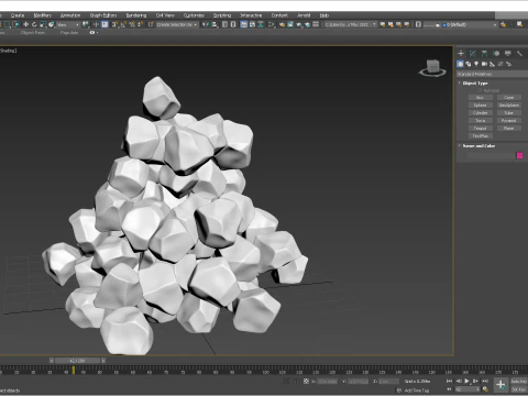 Ice cubes falling animation 1 3D Model