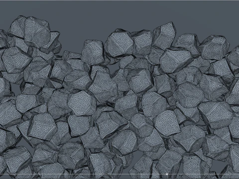 Ice cubes falling animation 4 3D Model