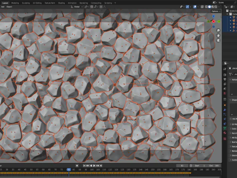 Ice cubes falling animation 4 3D Model