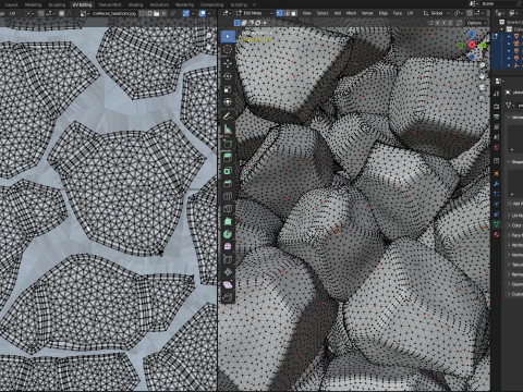 Ice cubes falling animation 4 3D Model