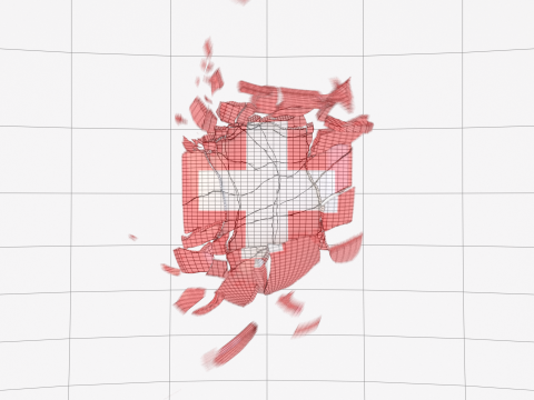 Shield assembled from fractured pieces animation 3D Model