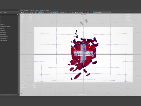 Shield assembled from fractured pieces animation 3D Model