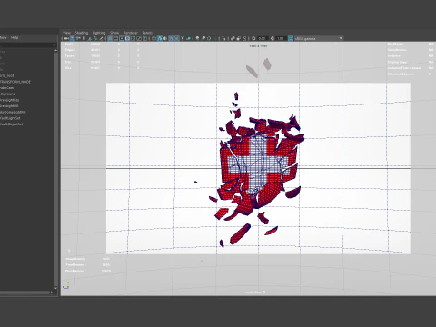 Shield assembled from fractured pieces animation 3D Model