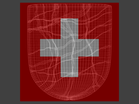 Shield assembled from fractured pieces animation 3D Model