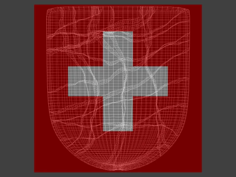 Shield assembled from fractured pieces animation 3D Model