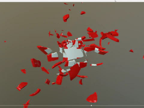 Shield assembled from fractured pieces animation 3D Model