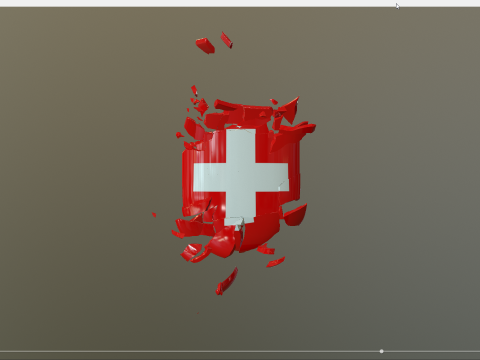 Shield assembled from fractured pieces animation 3D Model