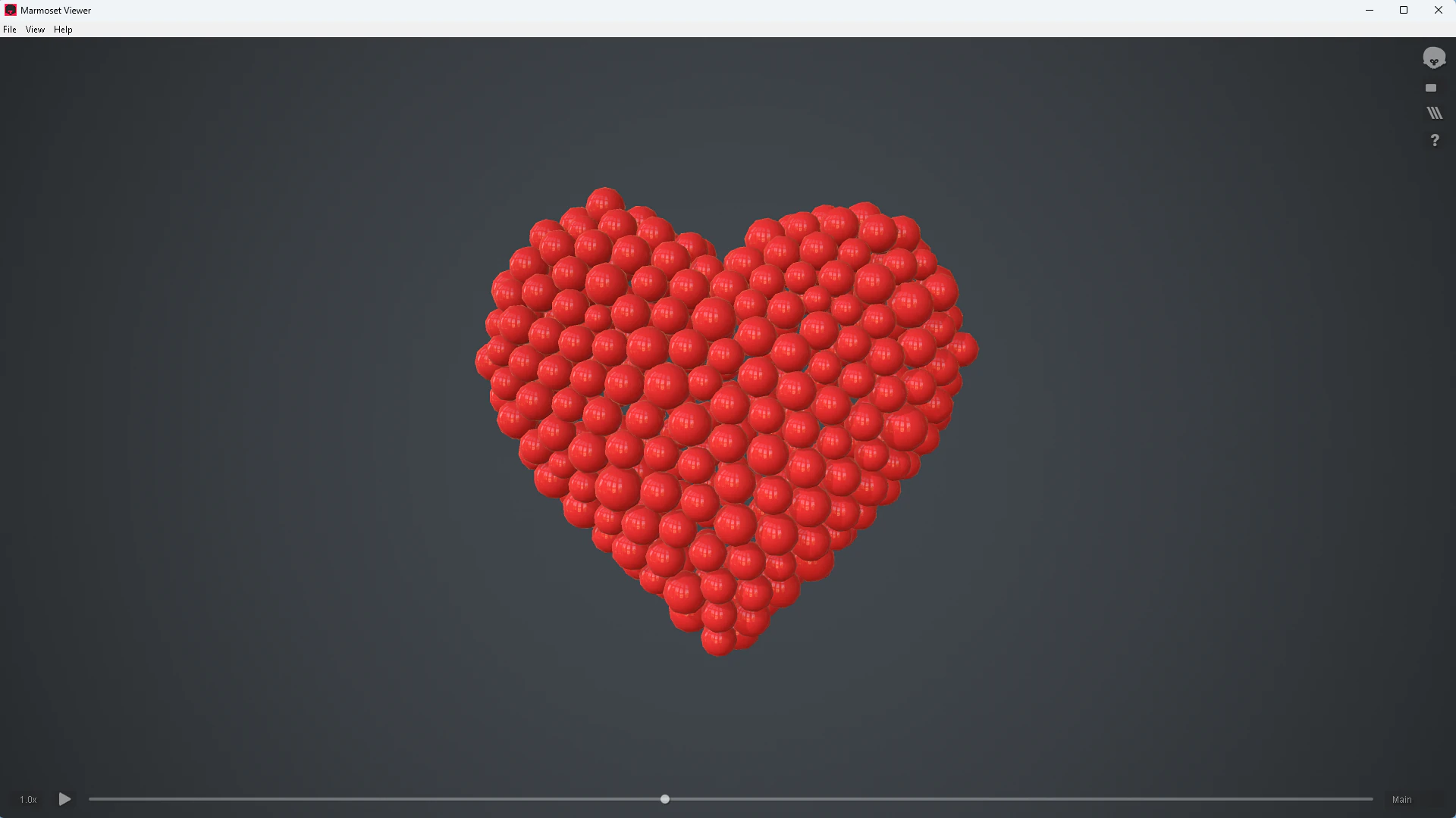 Heart shape - forming animation from spheres 3D Model .c4d .max .obj .3ds .fbx .stl .blend