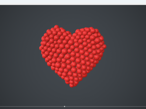 Heart shape - forming animation from spheres 3D Model