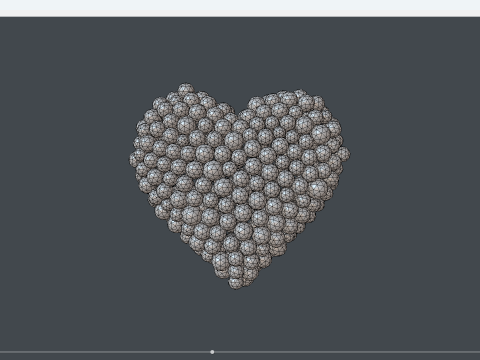 Heart shape - forming animation from spheres 3Dモデル