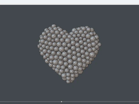 Heart shape - forming animation from spheres 3D Model