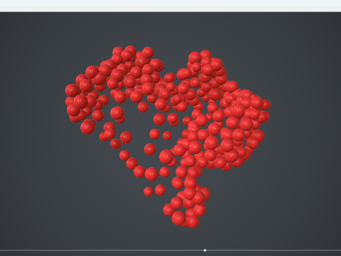 Heart shape - forming animation from spheres 3Dモデル