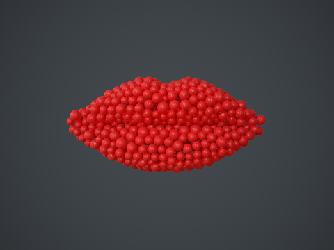 Lips shape - forming animation from spheres 3D Model
