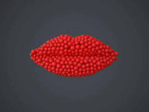 Forme des lèvres - formation d'une animation à partir de sphères Modèle 3D