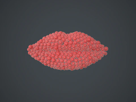 Lips shape - forming animation from spheres 3D Model