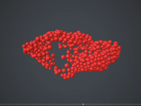 Lips shape - forming animation from spheres 3D Model