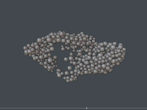 Lips shape - forming animation from spheres 3D Model