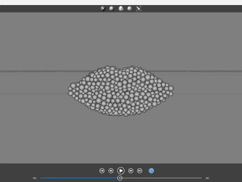 Lips shape - forming animation from spheres 3D Model