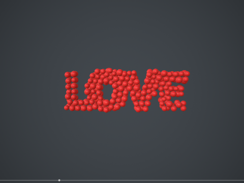 Word LOVE formed out of spheres 3D Модель