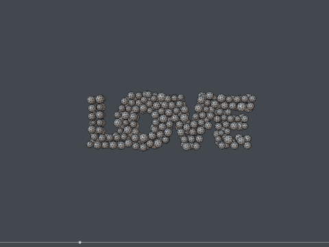 Word LOVE formed out of spheres 3D Model