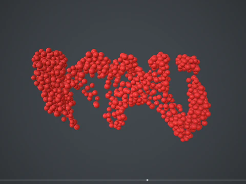 球から作られたテキスト「愛しています」 3Dモデル