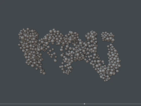 球から作られたテキスト「愛しています」 3Dモデル