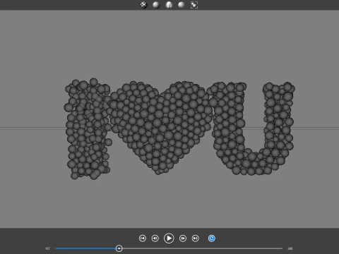 球から作られたテキスト「愛しています」 3Dモデル