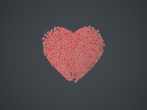 Beating Heart shape - forming animation from spheres Modelo 3D