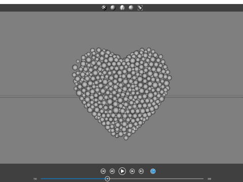 Beating Heart shape - forming animation from spheres Modelo 3D