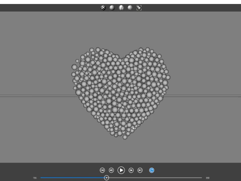 Beating Heart shape - forming animation from spheres 3D Model