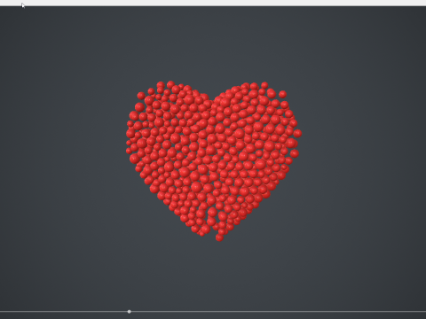 Beating Heart shape - forming animation from spheres Modelo 3D