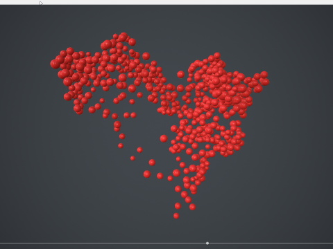 Beating Heart shape - forming animation from spheres Modelo 3D