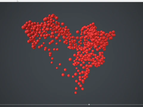 Beating Heart shape - forming animation from spheres 3D Model