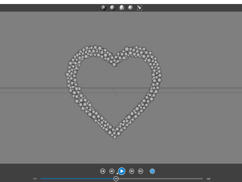 Outline Heart shape - forming animation from spheres 3D Модель
