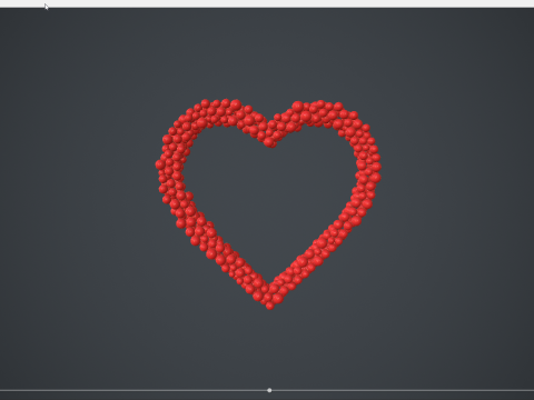 Outline Heart shape - forming animation from spheres 3D Модель