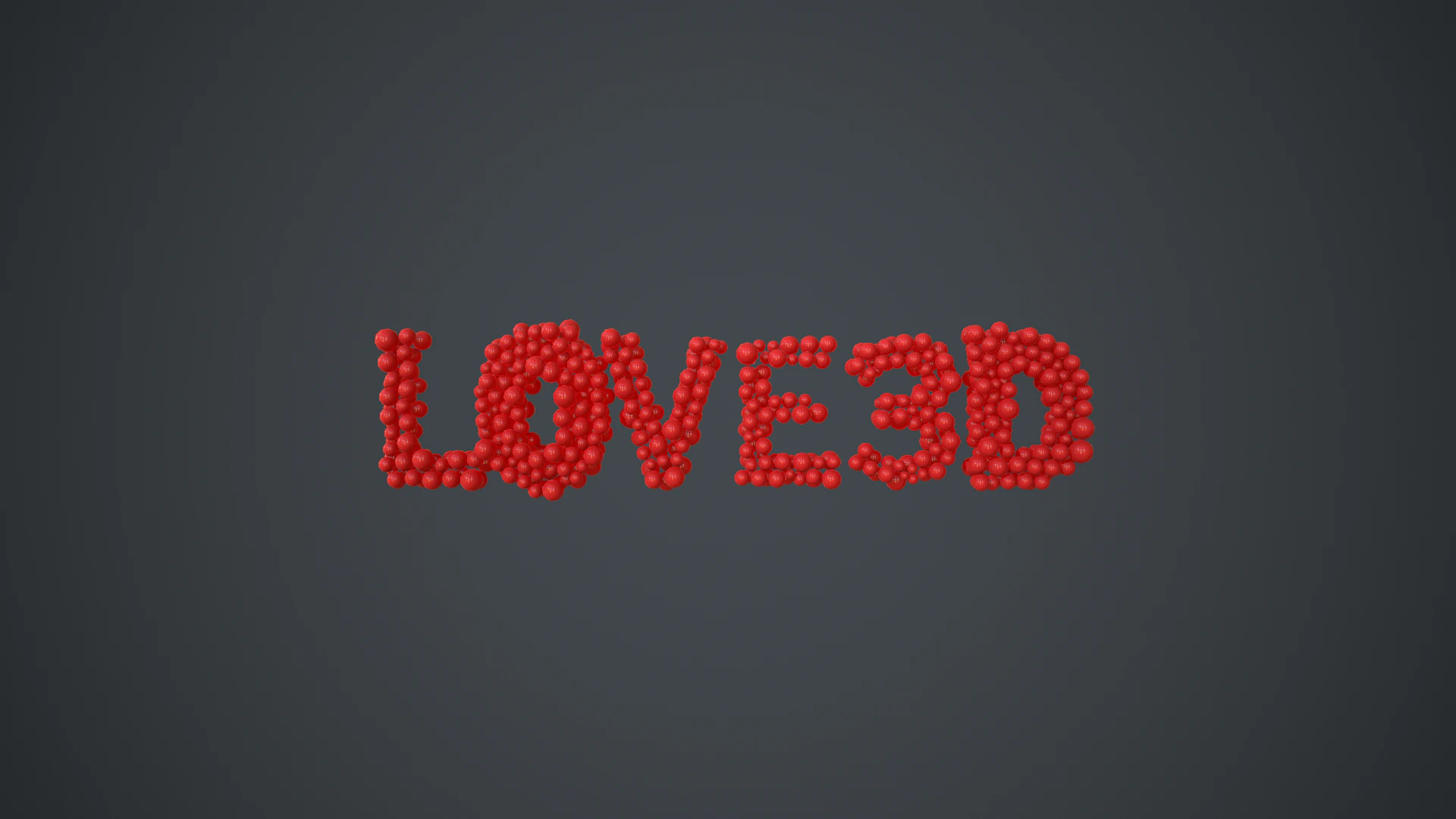 Text - love 3D - formed out of shiny spheres 3D Model .c4d .max .obj .3ds .fbx .stl .blend 