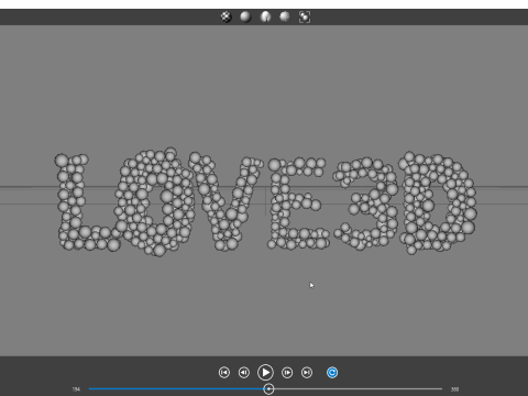 Text - love 3D - formed out of shiny spheres 3D Модель