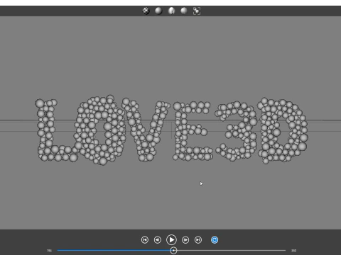 Text - love 3D - formed out of shiny spheres 3D Model
